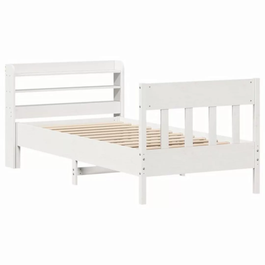 vidaXL Bett Massivholzbett ohne Matratze Weiß 75x190 cm Kiefernholz günstig online kaufen