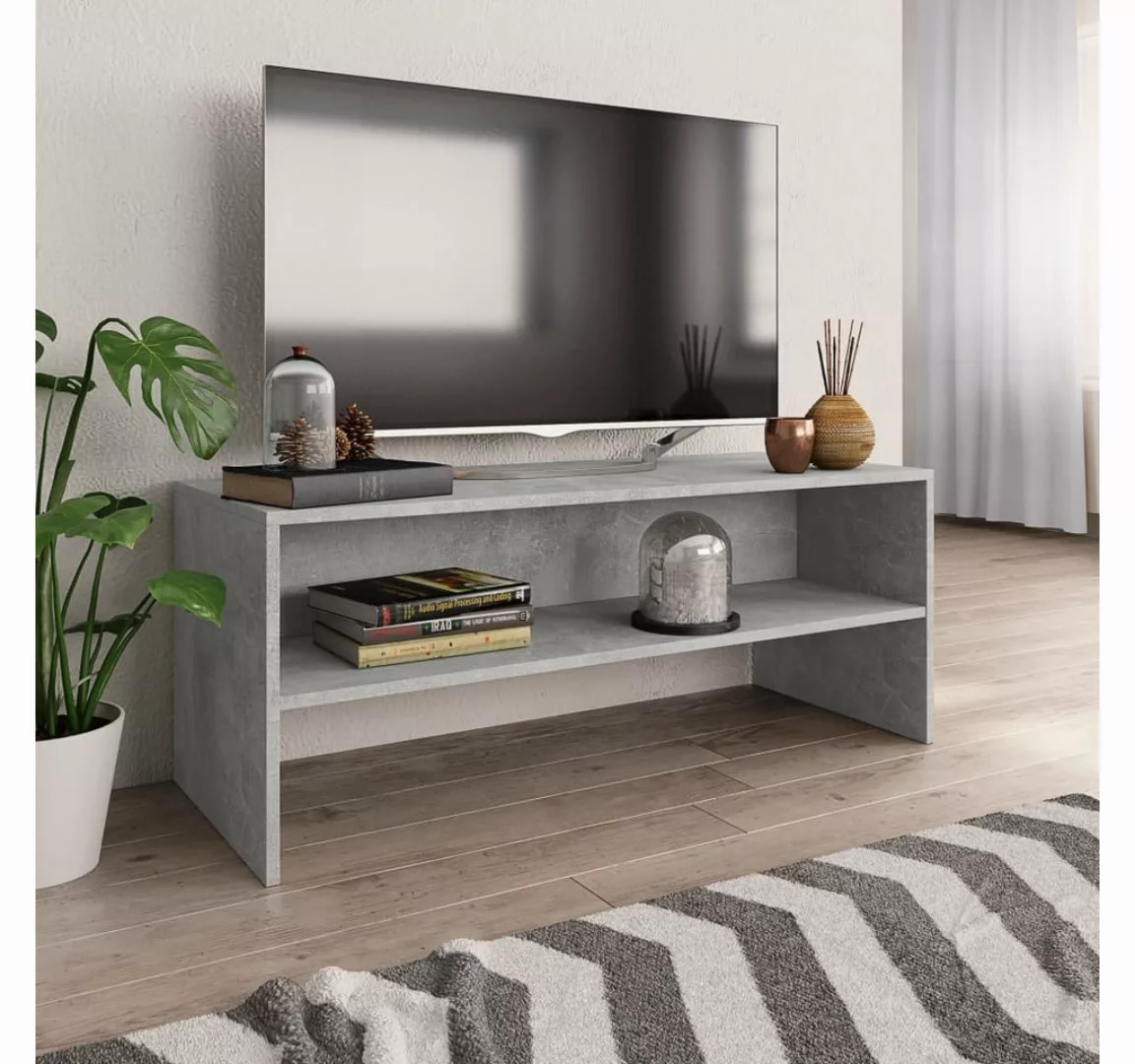 vidaXL TV-Schrank TV-Schrank Betongrau 100 x 40 x 40 cm Spanplatte Lowboard günstig online kaufen