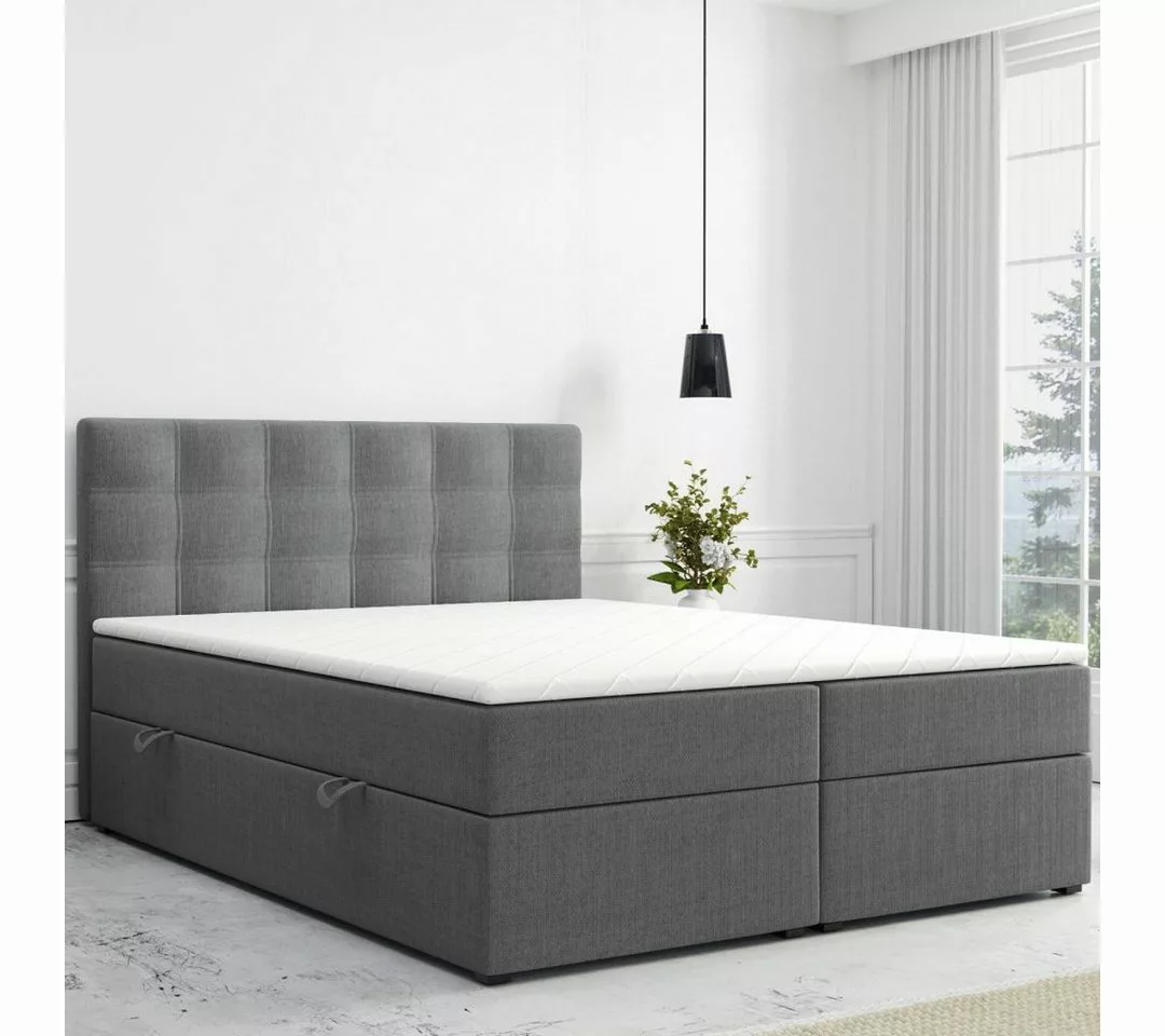 Möbel Punkt Boxspringbett Boxspringbett Rom 180x200cm Grau Anthrazit Bettka günstig online kaufen