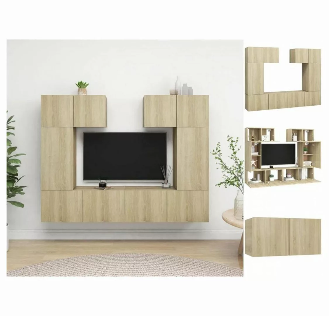 vidaXL TV-Schrank 6-tlg TV-Schrank-Set Sonoma-Eiche Spanplatte günstig online kaufen