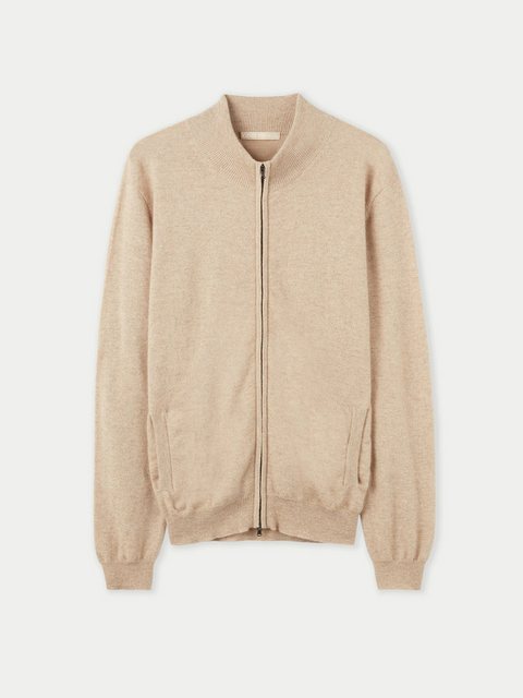 GOBI Cashmere Strickjacke Naturfarbene Kaschmir Strickjacke mit Reißverschl günstig online kaufen