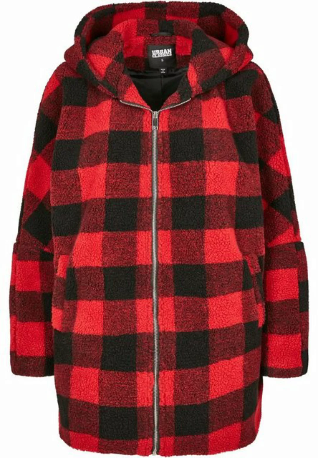 URBAN CLASSICS Winterjacke "Damen Ladies Hooded Oversized Check Sherpa Jack günstig online kaufen