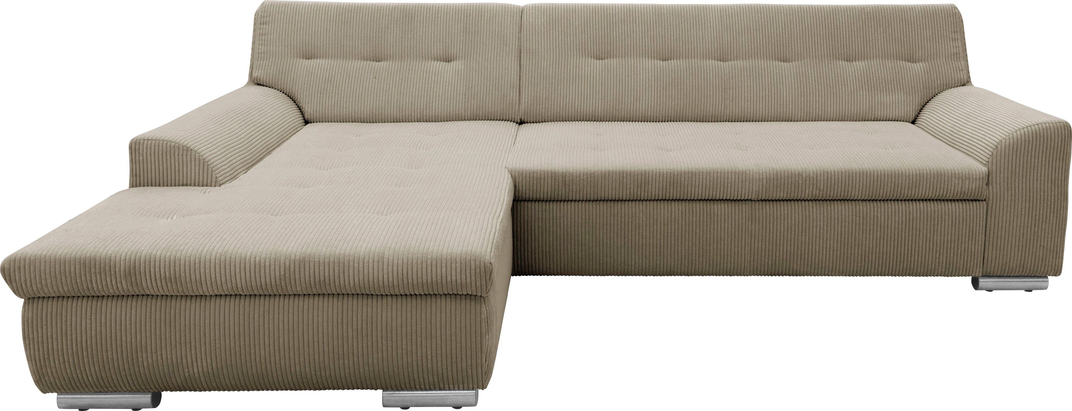 DOMO collection Ecksofa Treviso, wahlweise mit Bettfunktion, incl. Zierkiss günstig online kaufen