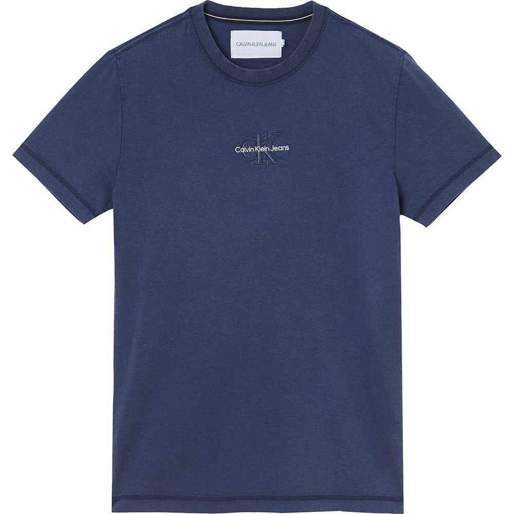 Calvin Klein Jeans Monogram Logo Washed Kurzärmeliges T-shirt M Black Iris günstig online kaufen