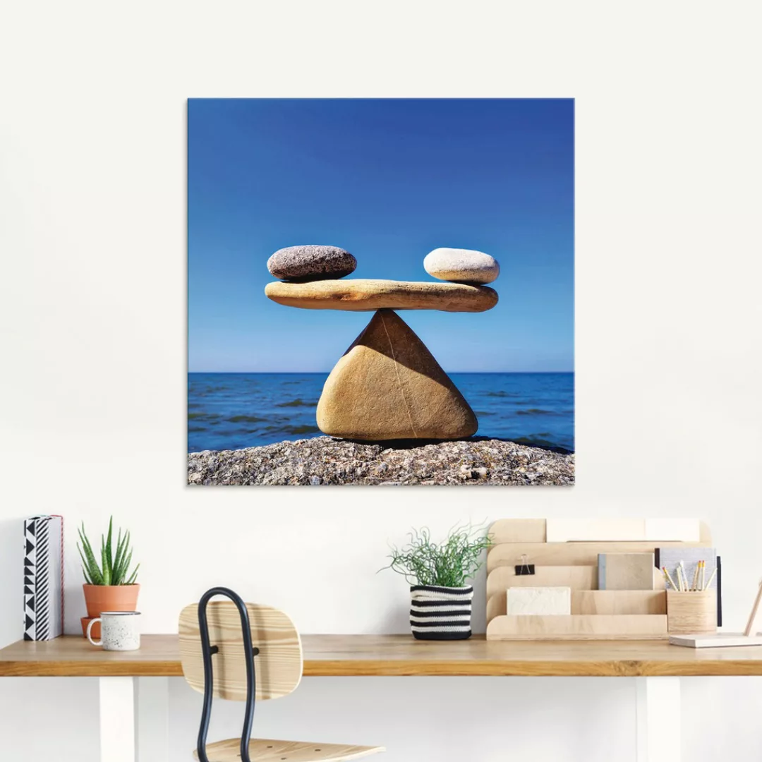 Artland Glasbild »Gleichgewicht - Steine Meer«, Zen, (1 St.), in verschiede günstig online kaufen