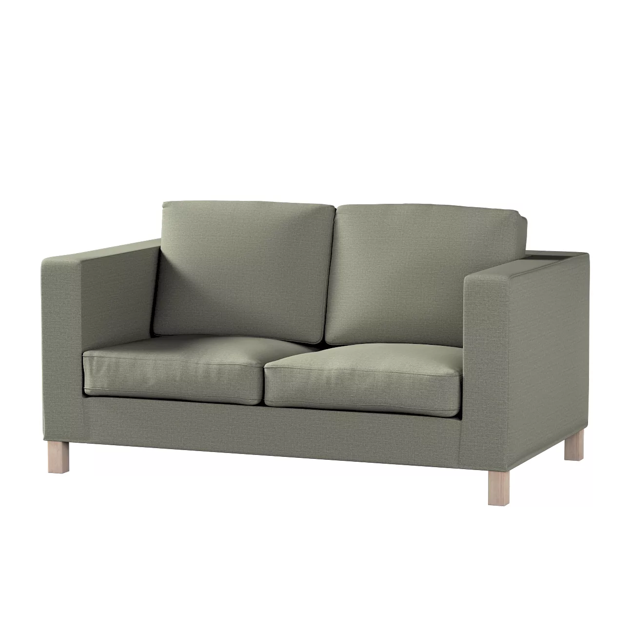 Bezug für Karlanda 2-Sitzer Sofa nicht ausklappbar, kurz, grau-beige, 60cm günstig online kaufen