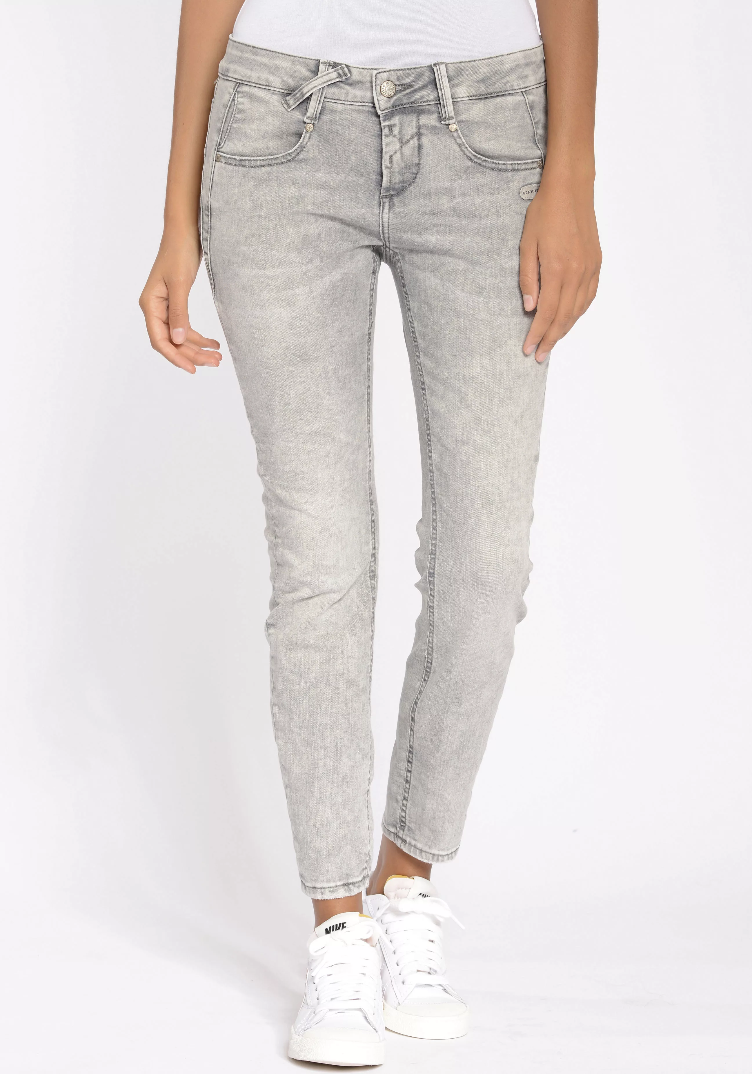 GANG Skinny-fit-Jeans "94NELE X-CROPPED", mit seitlichen Dreieckseinsätzen günstig online kaufen
