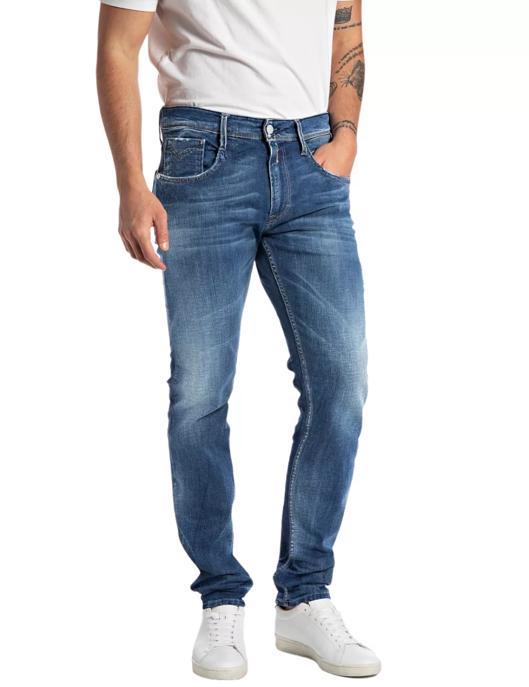 Replay Herren Jeans ANBASS - Slim Fit - Blau - Dark Blue Indigo günstig online kaufen