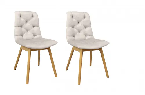 andas 4-Fußstuhl "Ramon", (Set), 2 St., Samt, mit Massivholzbeinen, verschi günstig online kaufen