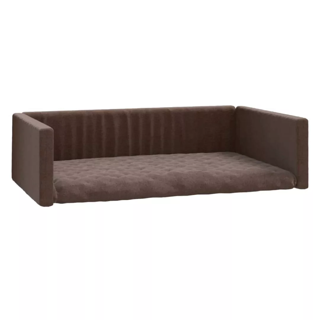 Vidaxl Kofferraum-hundebett Braun 90x60 Cm Leinenoptik günstig online kaufen