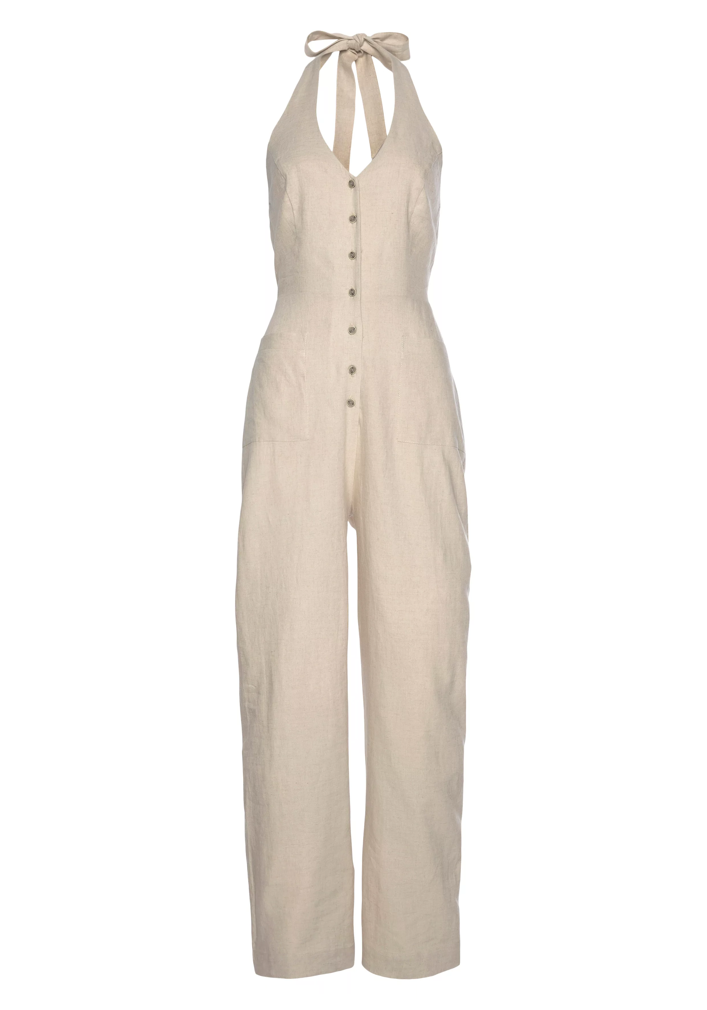 LASCANA Neckholder-Overall, aus Leinen-Mix, sommerlicher Jumpsuit mit weite günstig online kaufen