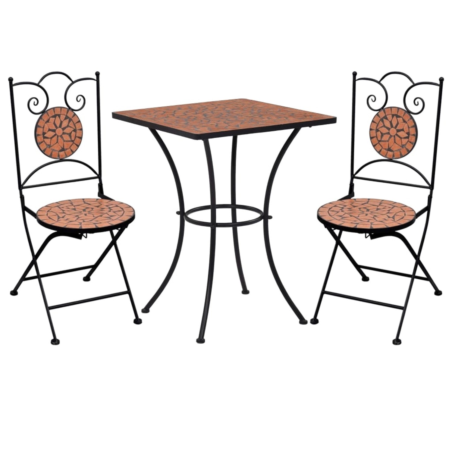 3-tlg. Bistro-set Mosaik Keramik Terrakotta günstig online kaufen