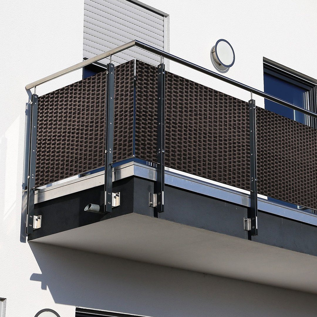 dynamic24 Balkonsichtschutz Polyrattan PVC Sichtschutzmatte 300x100 günstig online kaufen