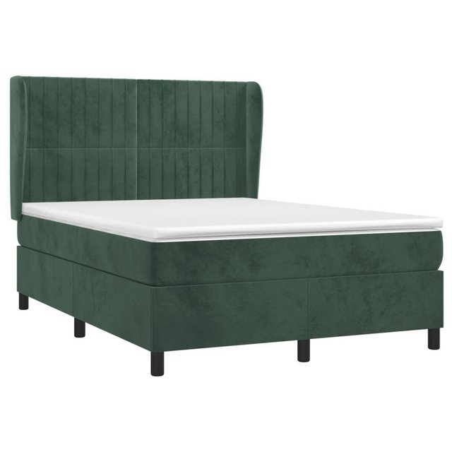 vidaXL Bett Boxspringbett mit Matratze Dunkelgrün 140x200 cm Samt günstig online kaufen