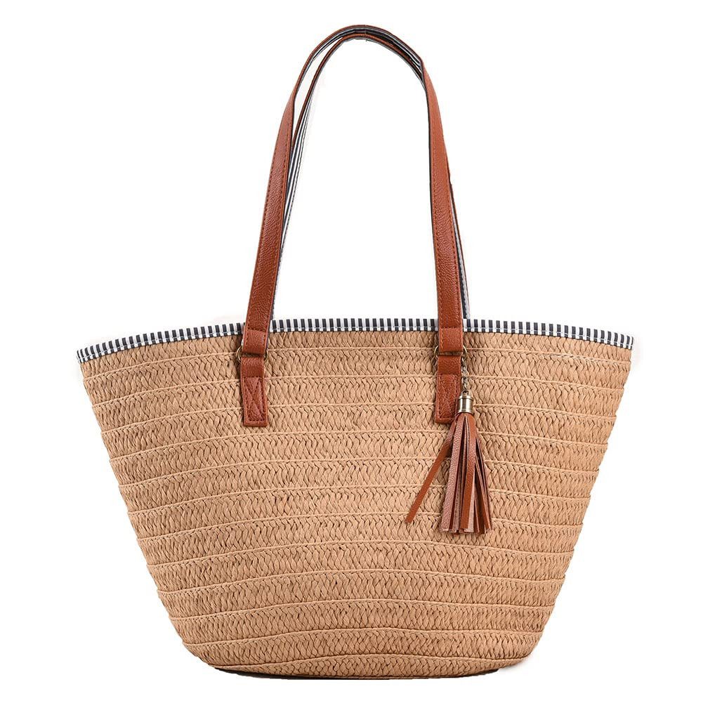Coonoor Strandtasche Stroh Strand Schultertasche Tasche,Damen günstig online kaufen