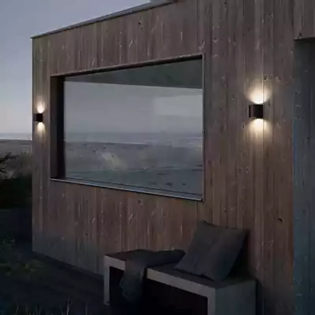 LED-Außenwandleuchte Canto 2 Seaside, schwarz, Alu, 10 cm günstig online kaufen
