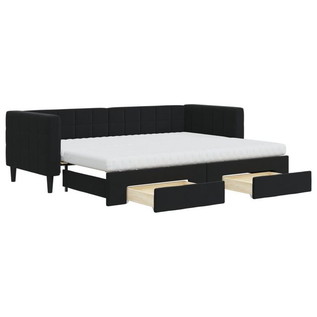 vidaXL Bett Tagesbett Ausziehbar mit Schubladen Schwarz 80x200 cm Samt günstig online kaufen