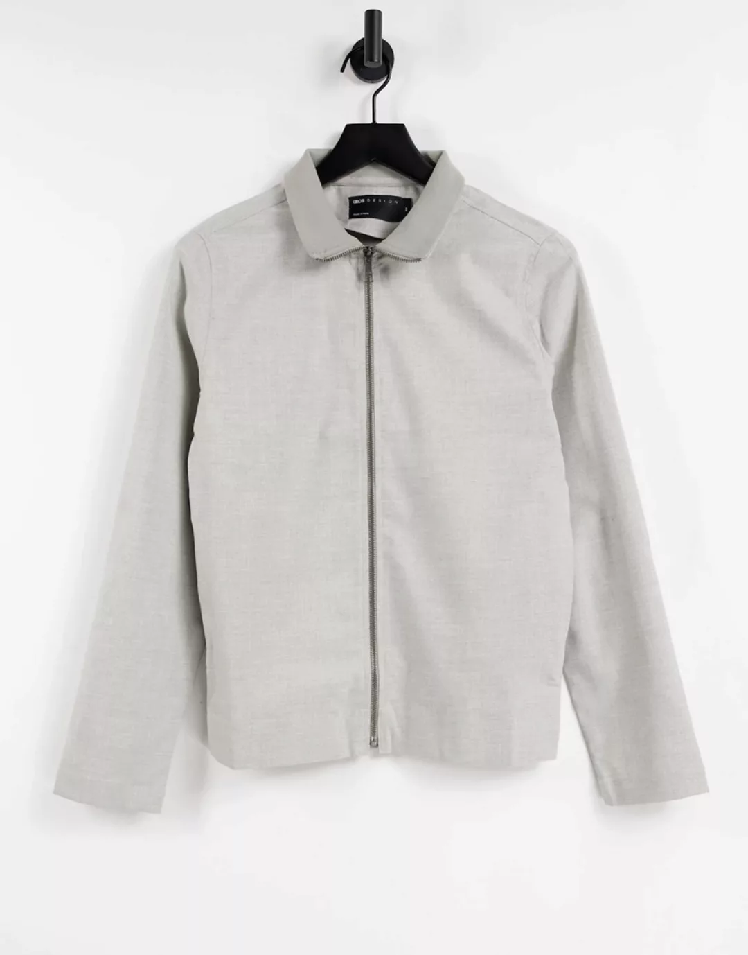 ASOS DESIGN – Elegante, strukturierte Trainingsjacke in der Farbe Stein, Ko günstig online kaufen