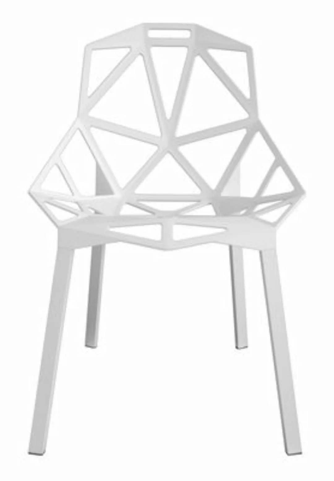 Stapelbarer Stuhl Chair One metall weiß / Metall - Magis - Weiß günstig online kaufen