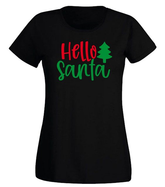 G-graphics T-Shirt Damen T-Shirt - Hello Santa Slim-fit-Shirt, mit Frontpri günstig online kaufen