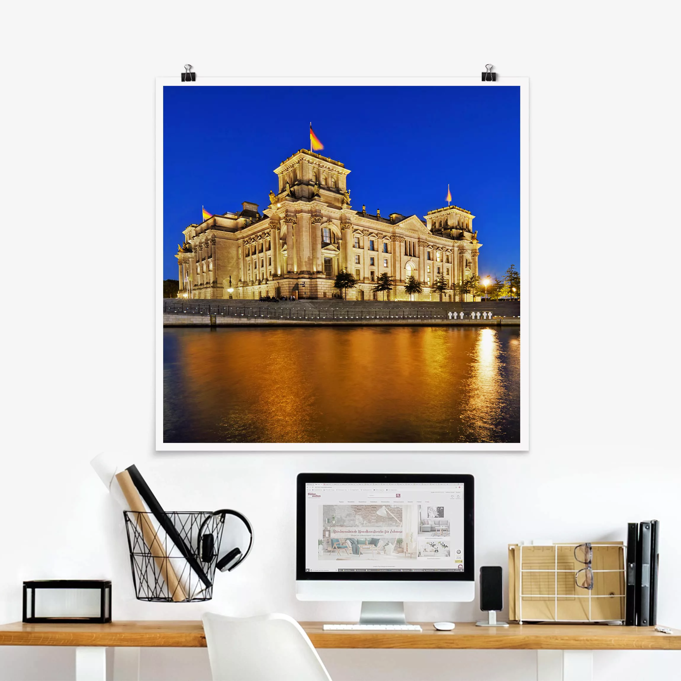 Poster Architektur & Skyline - Quadrat Reichstag Berlin günstig online kaufen