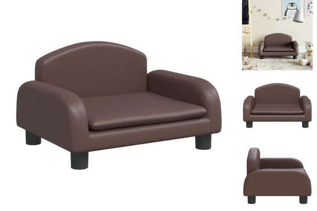 vidaXL Kindersofa Kindersofa Braun 50x40x30 cm Kunstleder Kindercouch Kinde günstig online kaufen