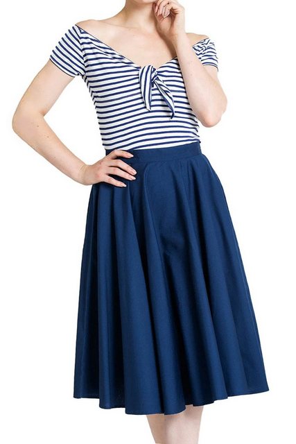 Hell Bunny A-Linien-Rock Paula 50's Skirt Navy Blau Retro Vintage Swing günstig online kaufen