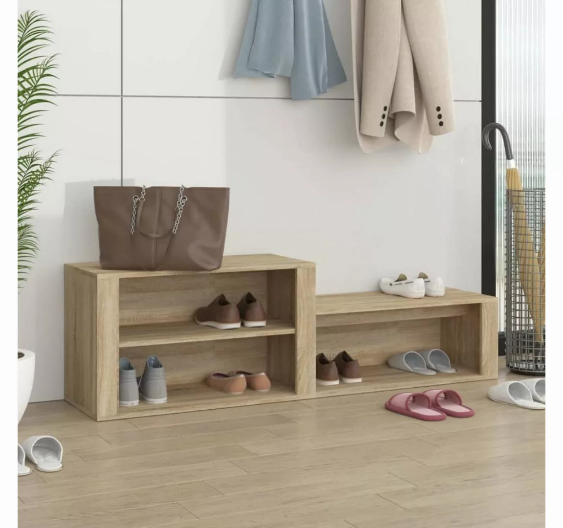 furnicato Schuhschrank Sonoma-Eiche 150x35x45 cm Holzwerkstoff günstig online kaufen