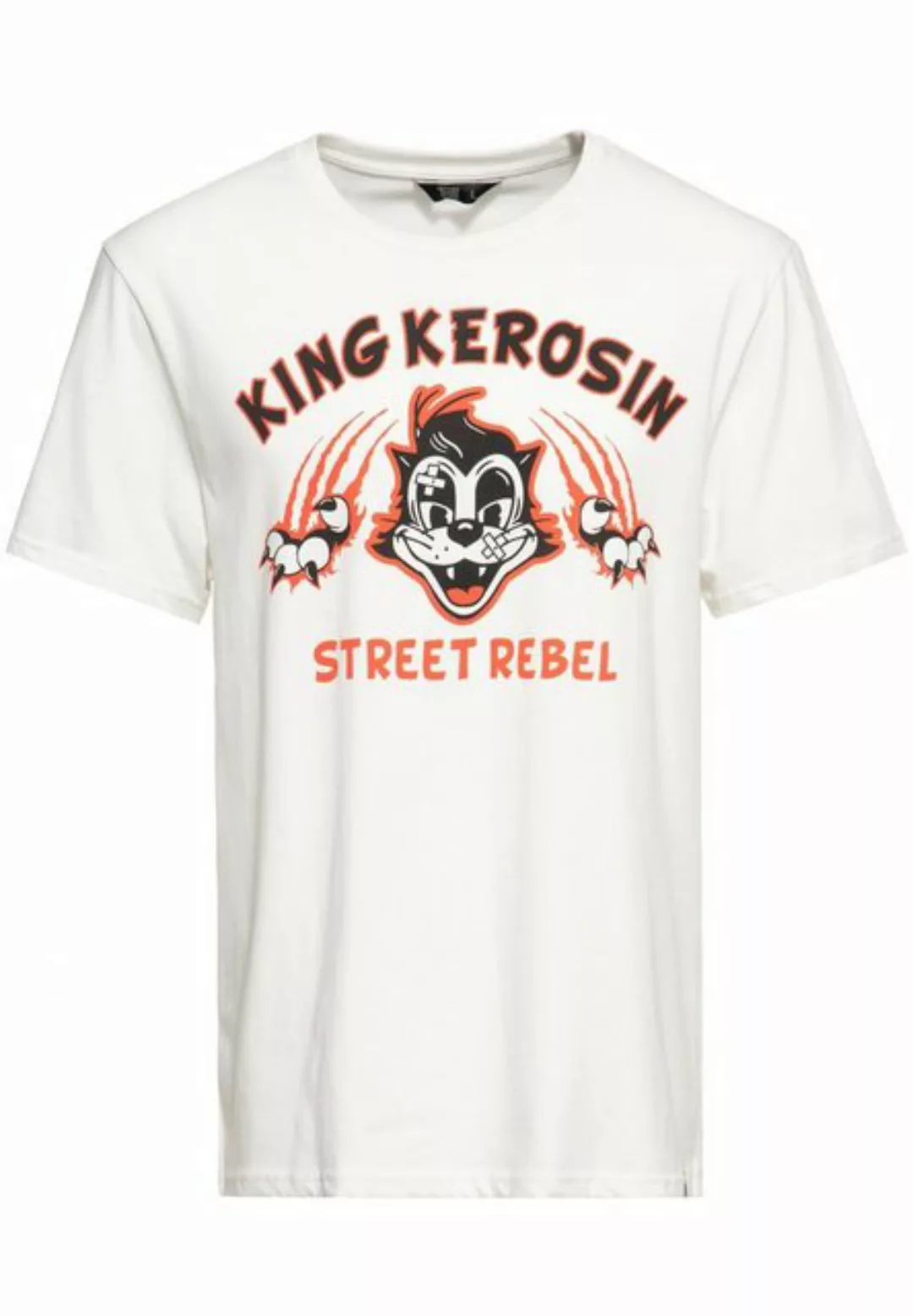 KingKerosin Print-Shirt Street Rebel (1-tlg) mit Retro Front Print im Rocka günstig online kaufen