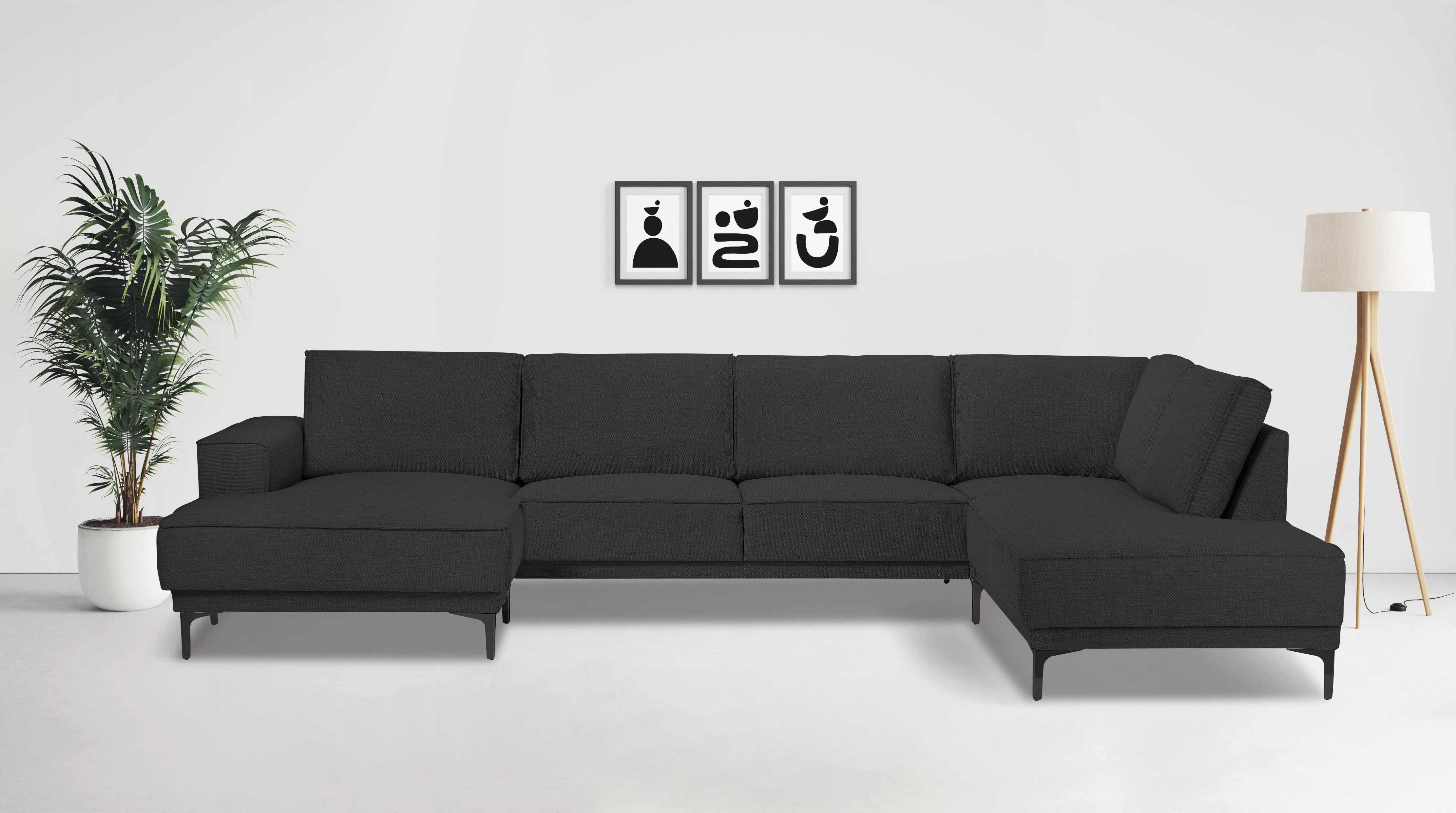 Places of Style Wohnlandschaft "XXL Sofa Oland, Struktur, Flachgewebe, Luxu günstig online kaufen