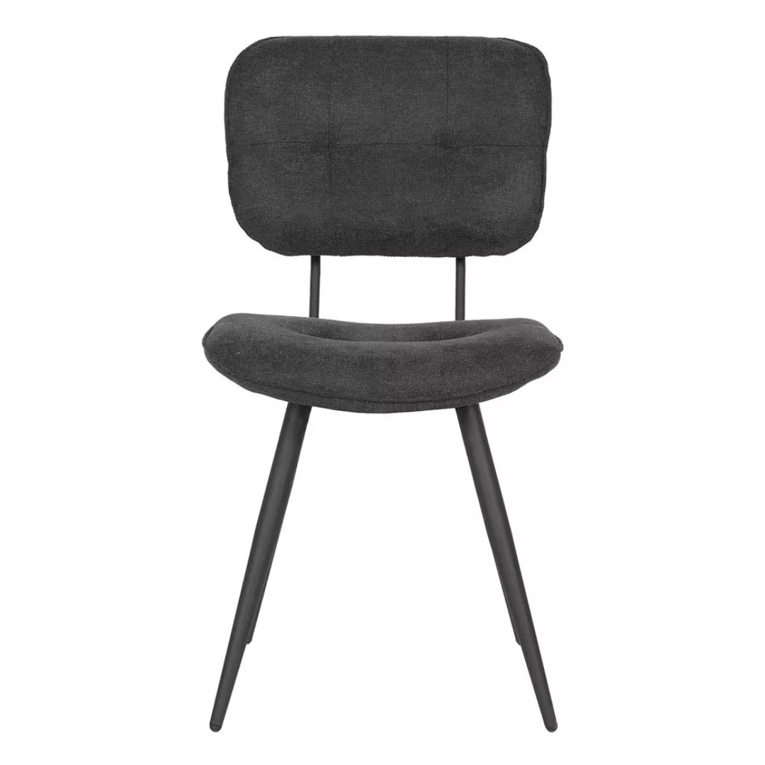 Esszimmer Stuhl mit gepolsterter Rückenlehne Anthrazit und Schwarz (2er Set günstig online kaufen