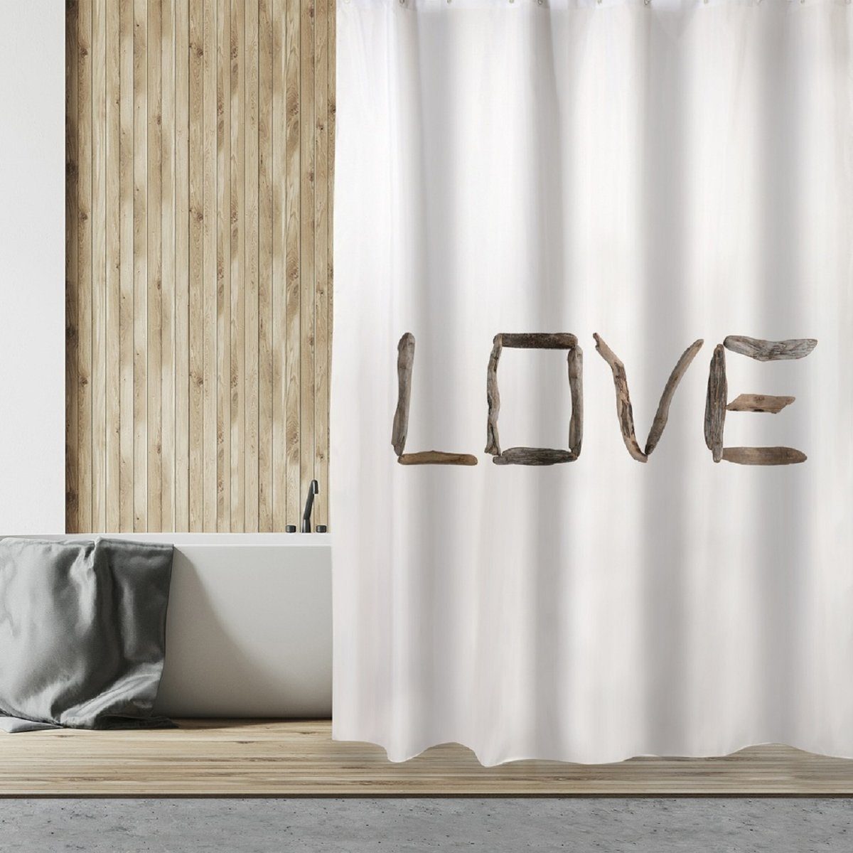 MSV Duschvorhang LOVE Breite 180 cm, günstig online kaufen