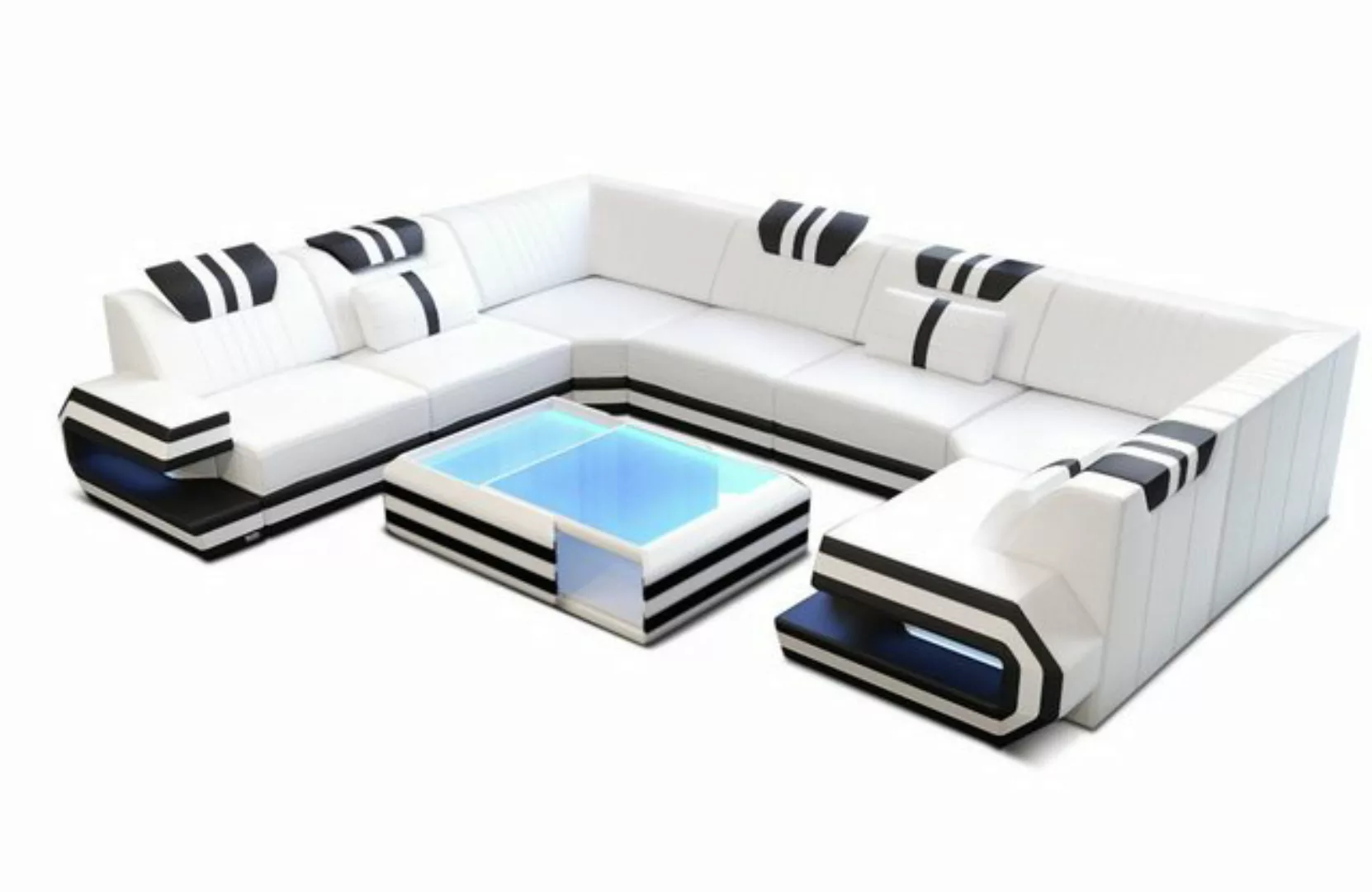 Sofa Dreams Wohnlandschaft Sofa Ledercouch Leder Ragusa U Form Ledersofa, C günstig online kaufen