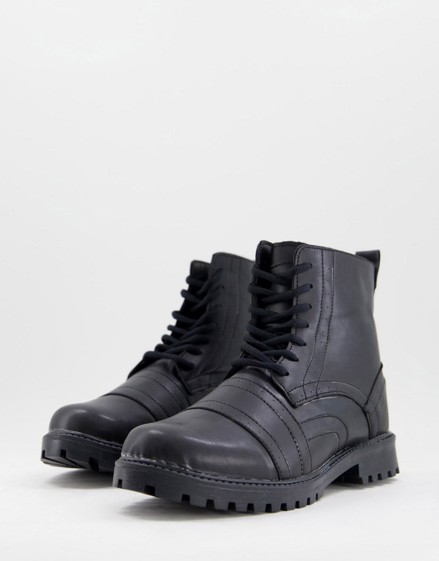 Bolongaro Trevor – Schnürstiefel mit Military-Design in Schwarz günstig online kaufen