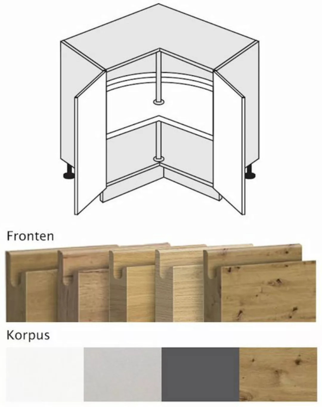 Feldmann-Wohnen Unterschrank Arezzo (1-St) 90cm Front- und Korpusfarbe wähl günstig online kaufen