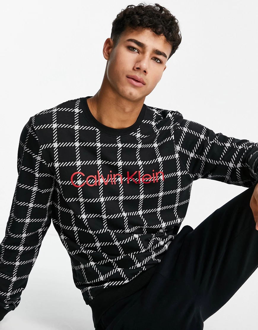 Calvin Klein Underwear Sweatshirt XL Window Pane / Printed Black günstig online kaufen