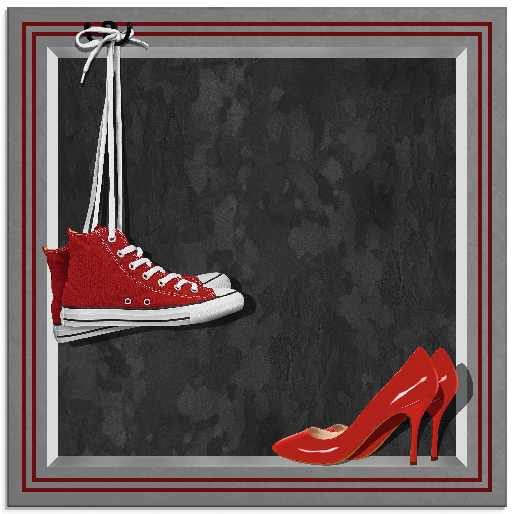 Artland Glasbild »Die roten Schuhe«, Mode, (1 St.), in verschiedenen Größen günstig online kaufen