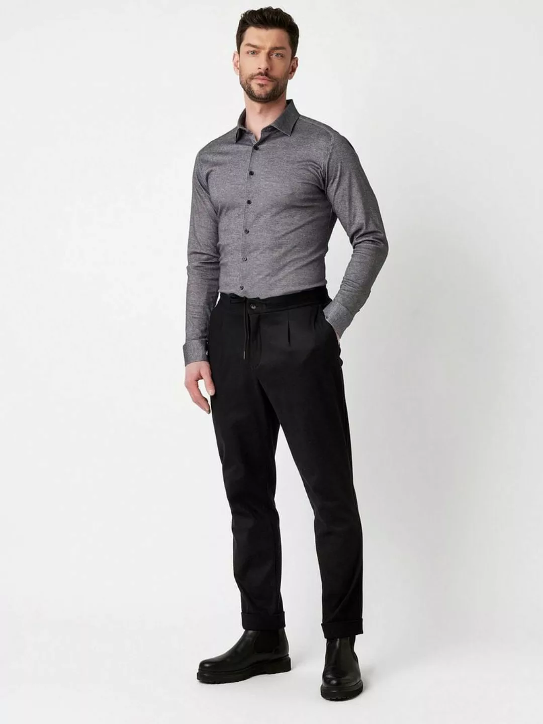 DESOTO Hemd Twill Optics Grau - Größe XXL günstig online kaufen