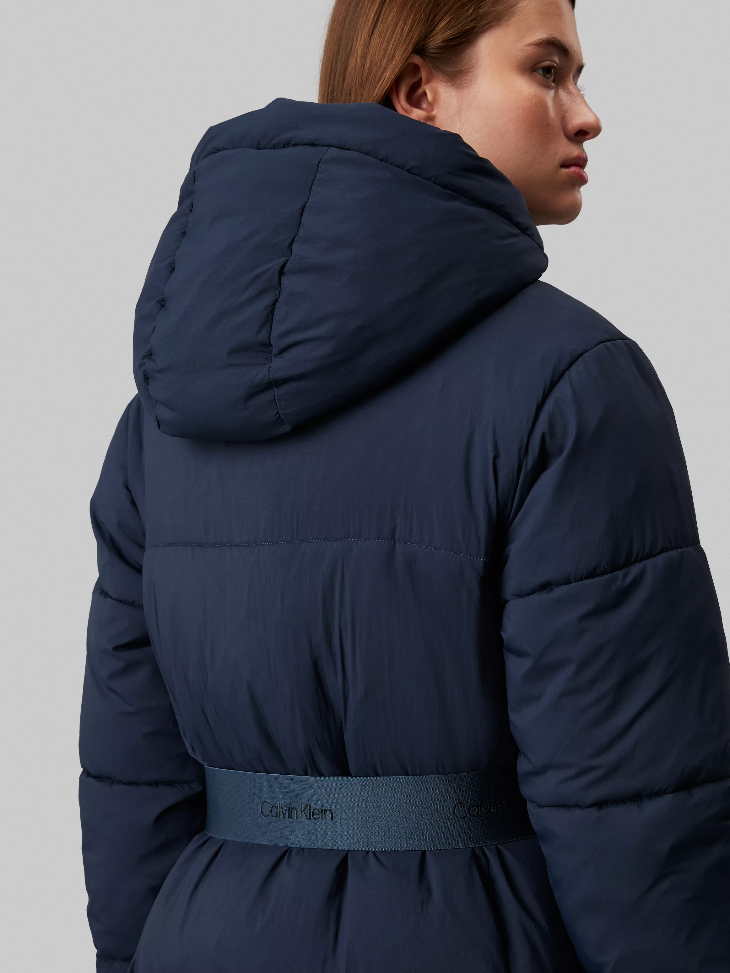 Calvin Klein Jeans Steppjacke LOGO BELT LONG PUFFER mit Gürtel günstig online kaufen