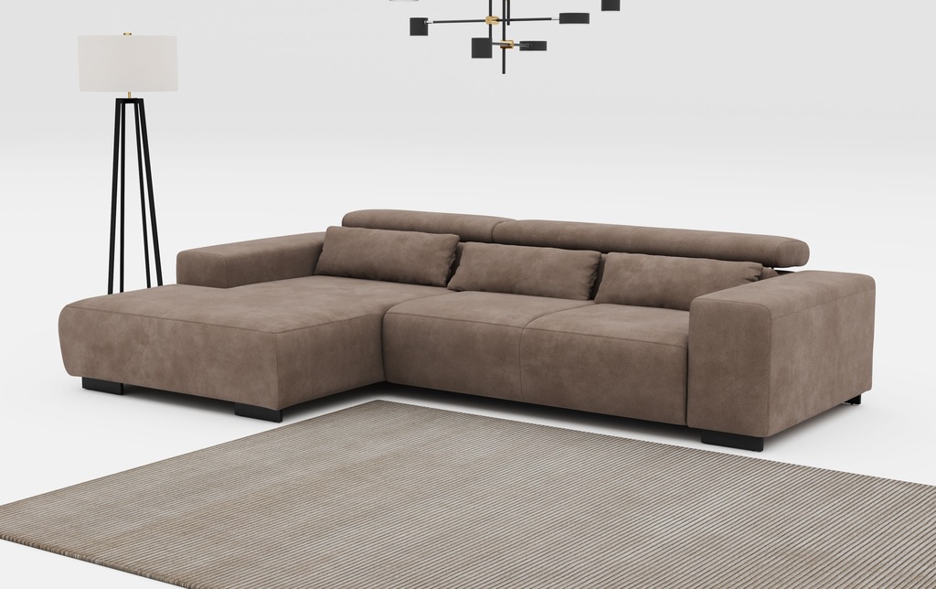 COTTA Ecksofa "Side L-Form, mit Kopfteilverstellung und Zierkissen", option günstig online kaufen