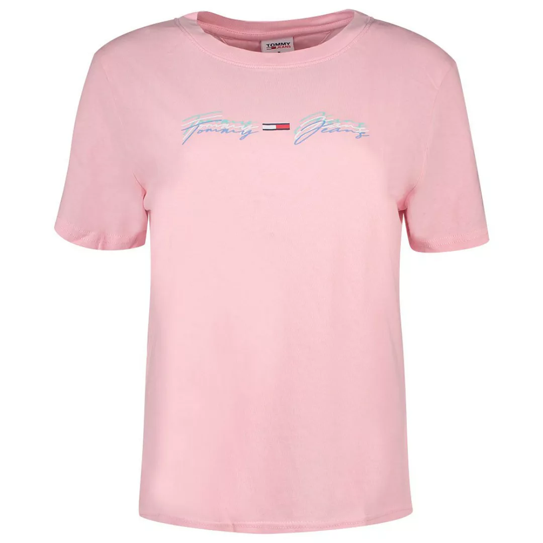 Tommy Jeans Linear Logo Kurzärmeliges T-shirt XS Romantic Pink günstig online kaufen