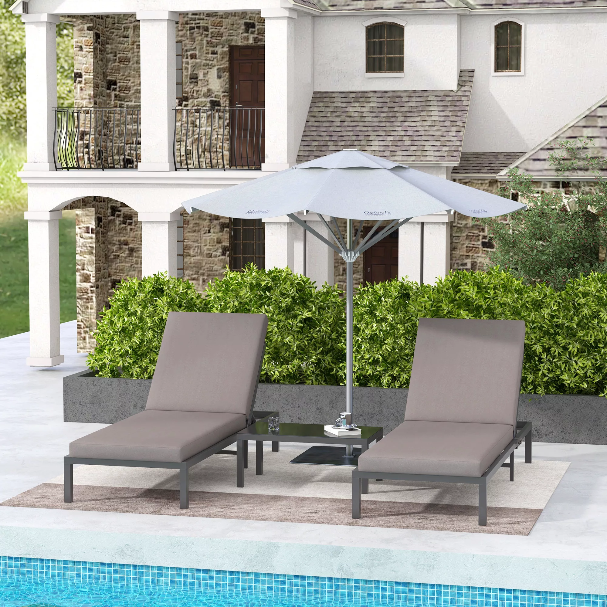 Outsunny Modulare Gartenmöbel-Set im Freien, Sonnenliege mit abnehmbarer Ma günstig online kaufen