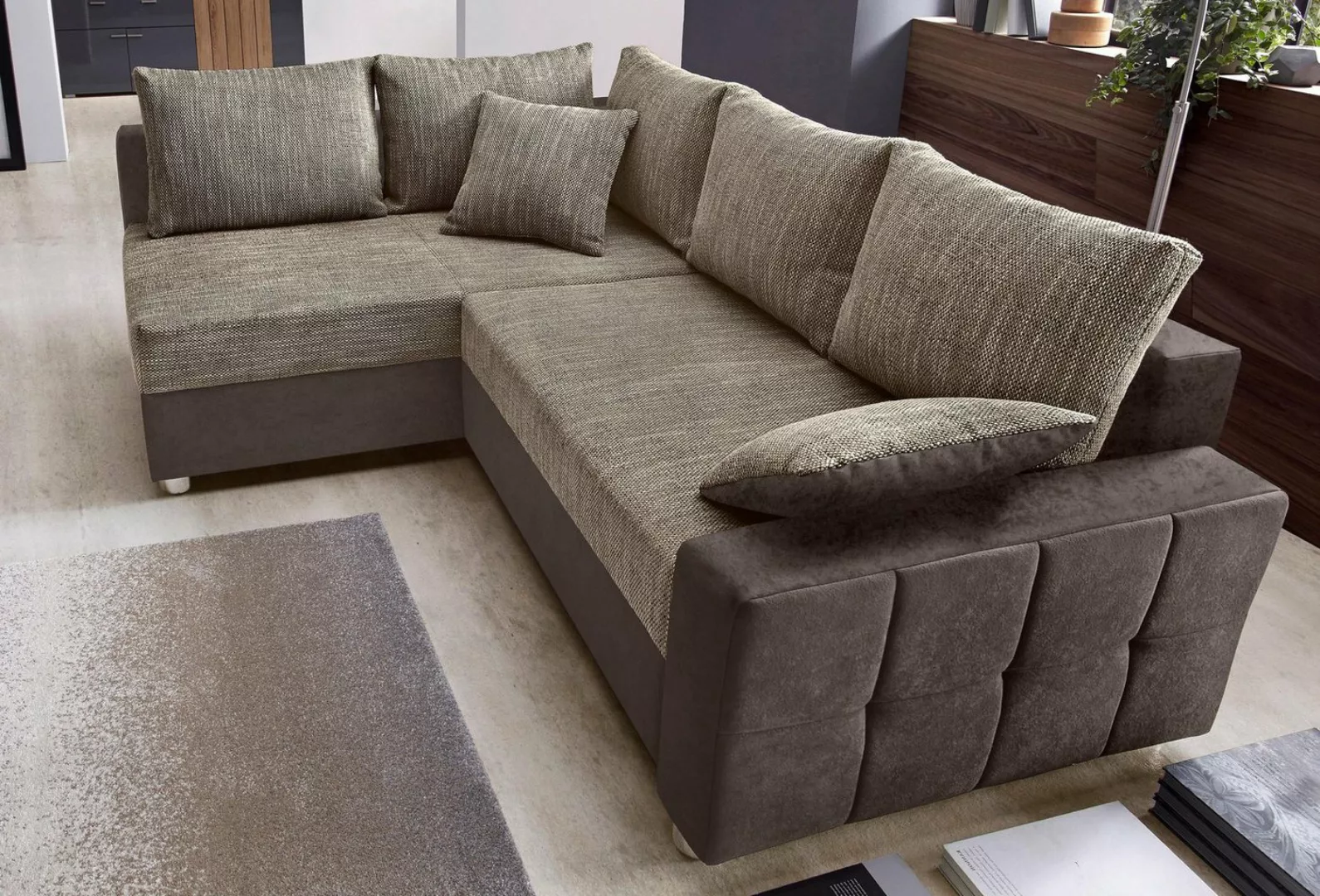 COLLECTION AB Ecksofa "Parma L-Form", mit Bettfunktion und Federkern günstig online kaufen