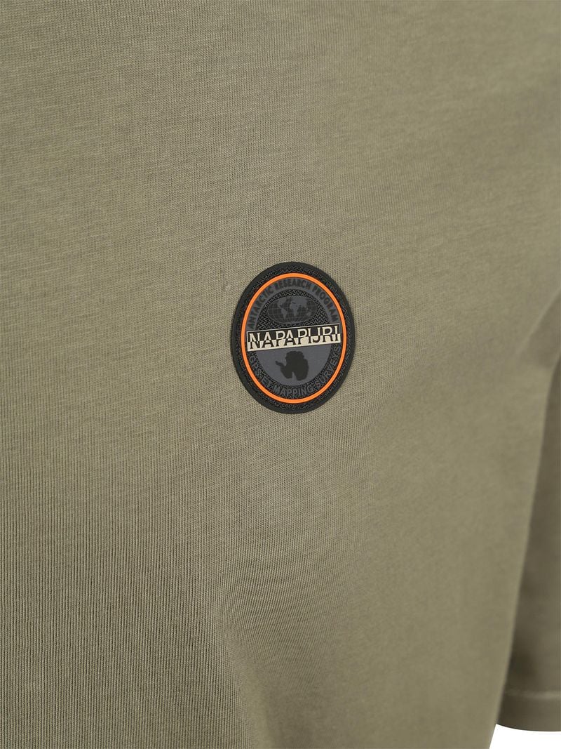 Napapijri Badge T-shirt Olivgrün - Größe XXL günstig online kaufen