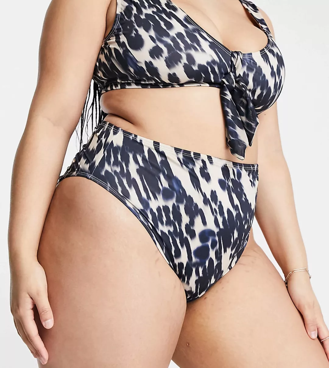 ASOS DESIGN Curve – Bikiniunterteil mit hohem Bund, hohem Beinausschnitt un günstig online kaufen