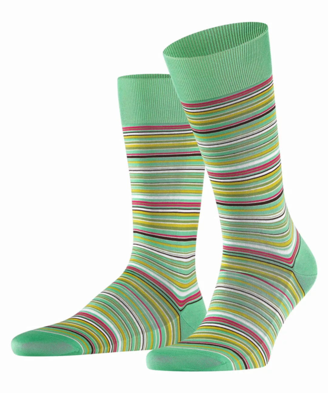 FALKE Microblock Herren Socken, 43-44, Grün, Streifen, Baumwolle, 14041-713 günstig online kaufen