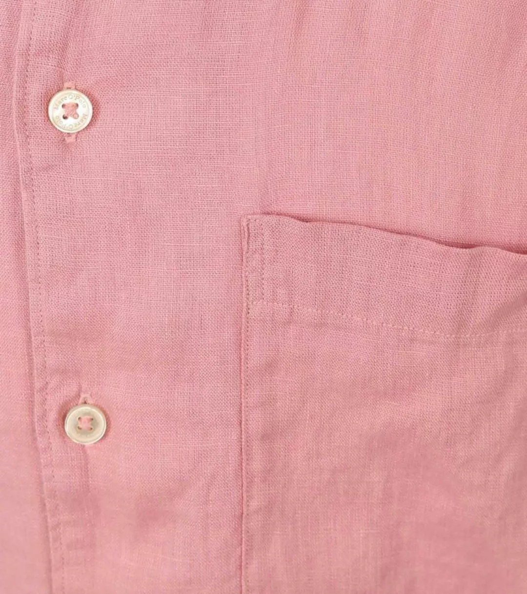 Marc O'Polo Hemd Short Sleeves Leinen Rosa - Größe XXL günstig online kaufen