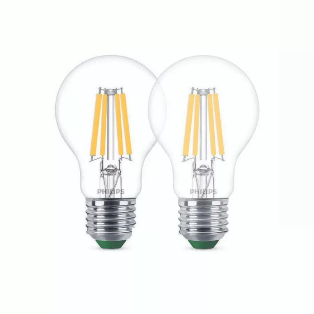 Philips LED Lampe E27 - Birne A60 4W 840lm 2700K ersetzt 60W Doppelpack günstig online kaufen