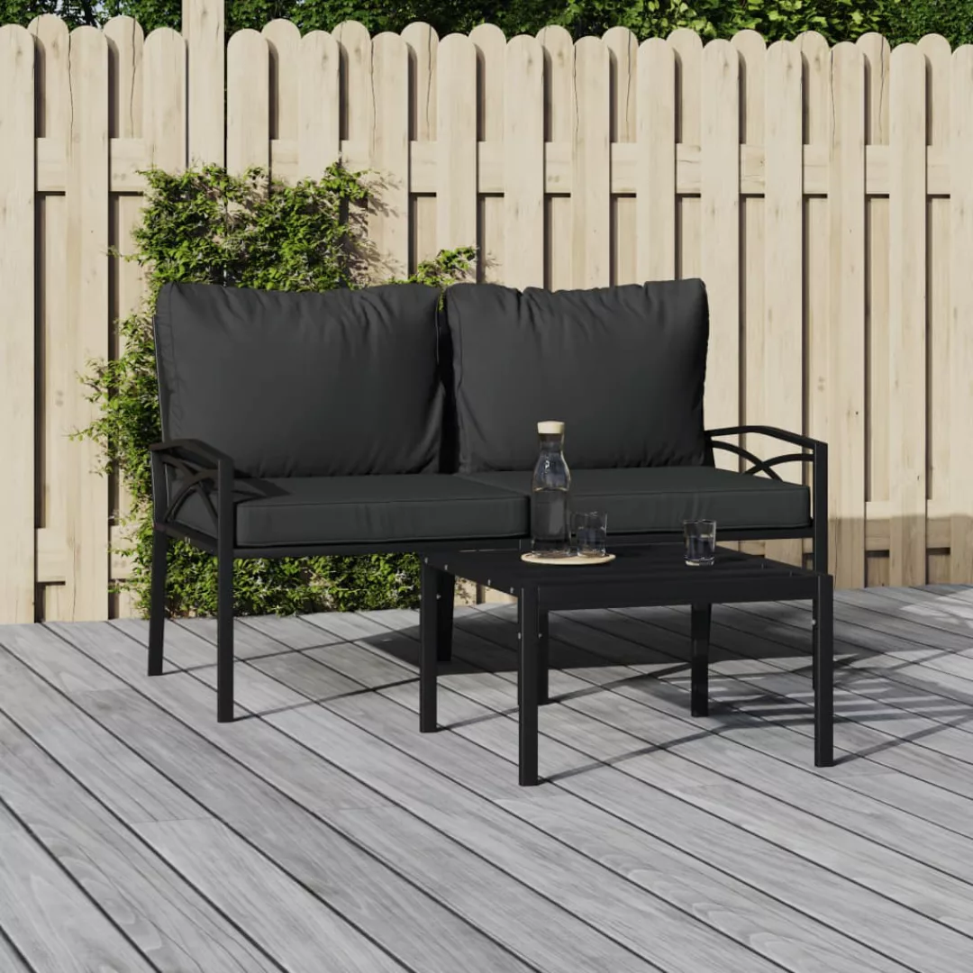 Vidaxl Gartenstühle Mit Grauen Kissen 2 Stk. 62x75x79 Cm Stahl günstig online kaufen