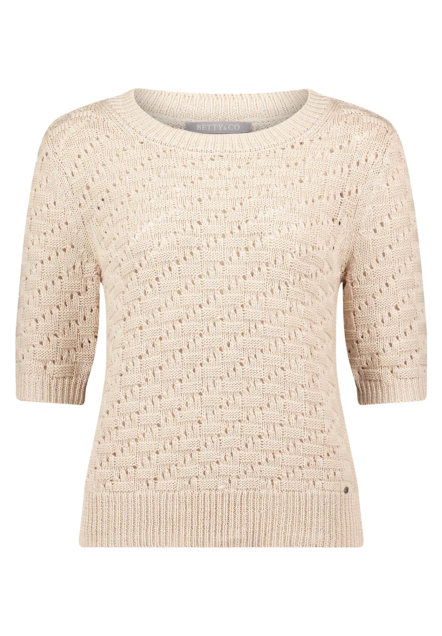 Betty&Co Kurzarmshirt Betty & Co Strickpullover mit Rundhalsausschnitt (1-t günstig online kaufen